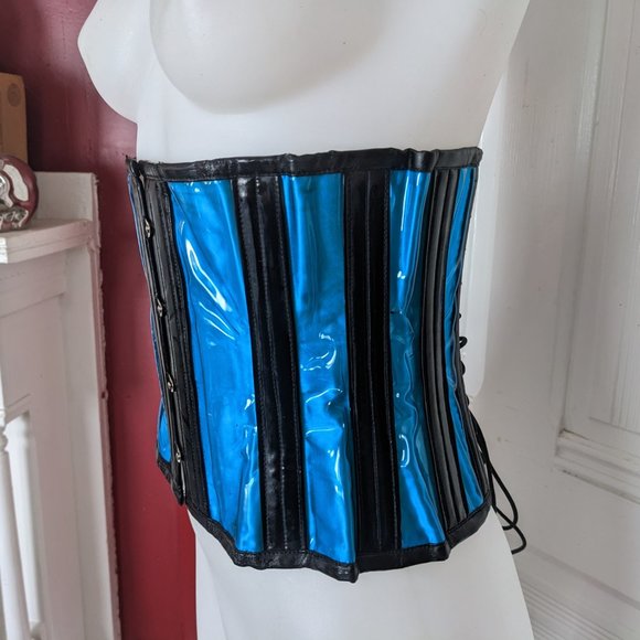 Cybergoth PVC Vinyl Corset Versatile Fashions Vintage 90s - Picture 3 of 14